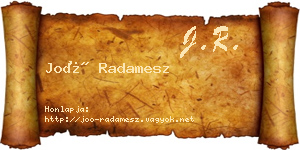 Joó Radamesz névjegykártya